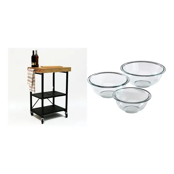 Origami Carrito Cocina Plegable Rueda Pyrex Juego Cuenco