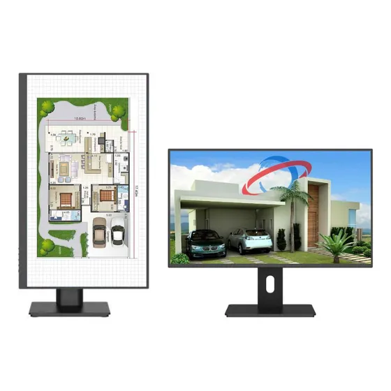 Monitor Vertical Horizontal 19.5 3green Rotação 90°hdmi Vga