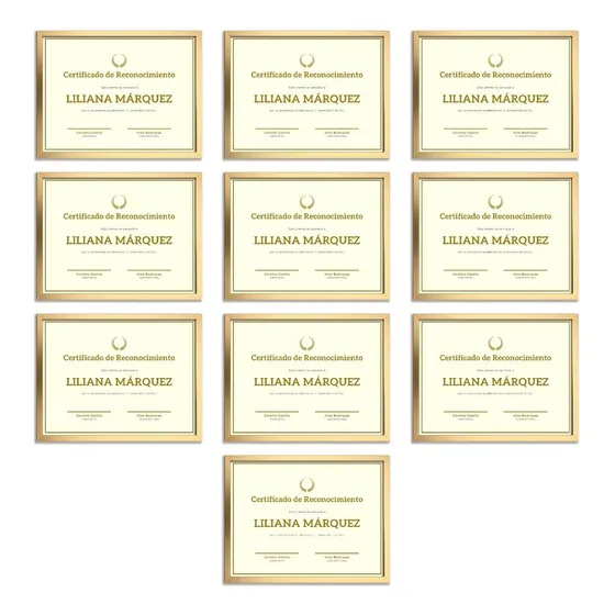 Marcos Tamaño Carta P/diplomas-reconocimientos Set 10 Piezas