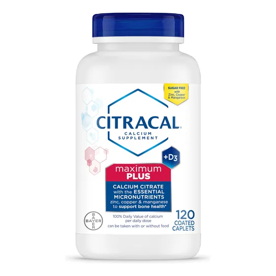 Suplemento De Calcio Citracal Maximum Plus 650 Mg 120 Compri