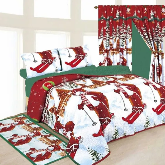 Edredon De Navidad Matrimonial Y Queen Tienda Chacao 