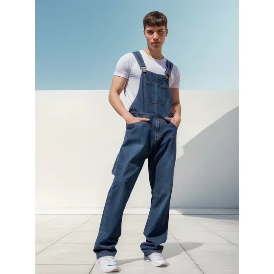 Jardinero De Jeans Estilo Mom Rigido