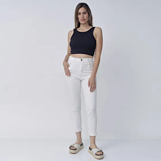 Pantalón Baggy Fiorela Gabardina Elastizado Tiro Alto Byh
