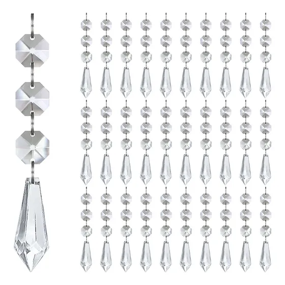 30 Cristal Colgante Para Centro Mesa Guirnalda Hebra