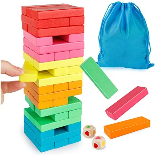 Coogam Bloques De Madera Apilando Juego Con Bolsa De J4r5z