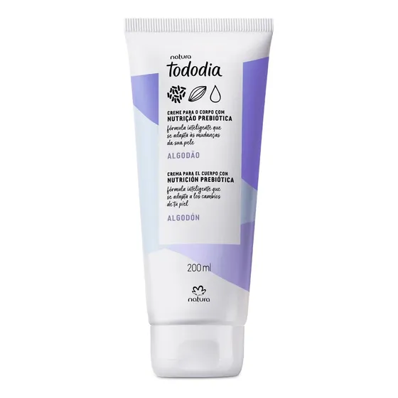 Crema Desodorante Nutritiva para el Cuerpo Tododia Natura - 200ml Tipo de embalaje Tubo Fragancia Algodón