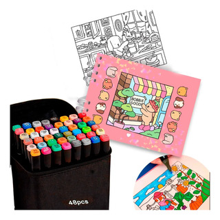 48 Bolígrafos Táctiles De Color Y Kit De Libros Para Colorea 48 Bolígrafos Táctiles De Color Y Kit De Libros Para Colorea