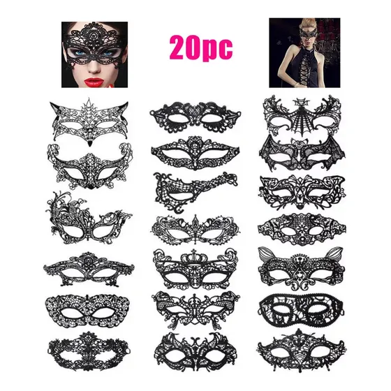 20 Style Party Lace Mask, Prom, Halloween, Carnival