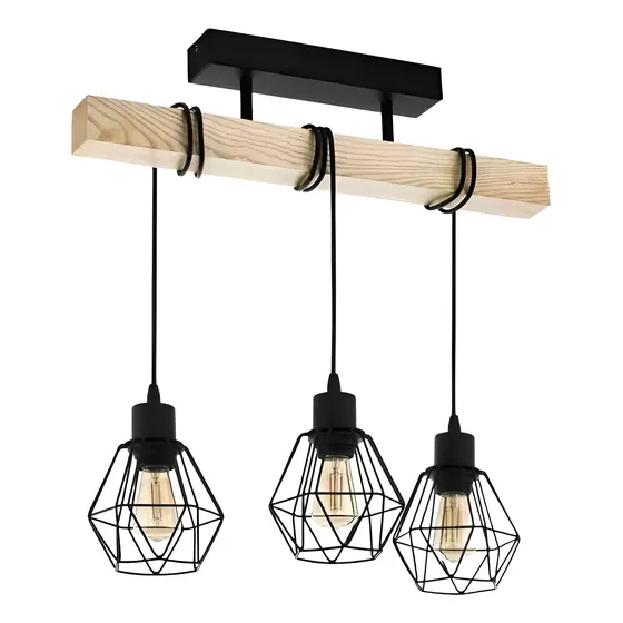 Lampara De Techo Luz Led Colgante Barra Isla Cocina Bar Sala Negro | Cuotas sin interés