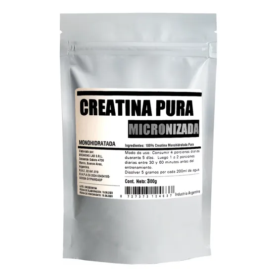 Suplemento En Polvo Creatina Monohidratada En Polvo 300g Breaking Lab
