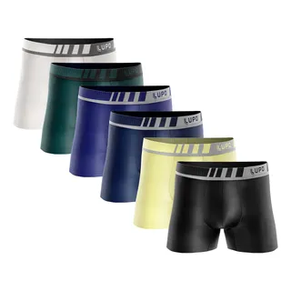 Kit 6 Cuecas Lupo Boxer Microfibra Infantil Sem Costura Kids Kit 6 Cuecas Lupo Boxer Microfibra Infantil Sem Costura Kids
