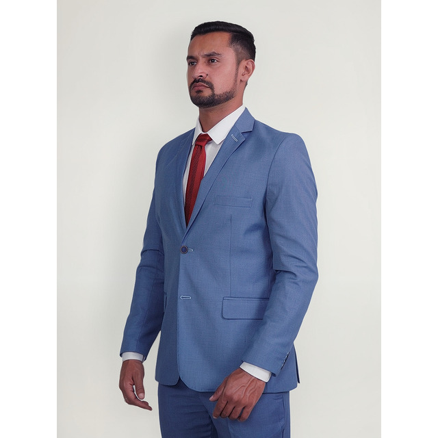 Terno Masculino Poliviscose Azul Claro C/ Forro Diferenciado Terno Masculino Poliviscose Azul Claro C/ Forro Diferenciado