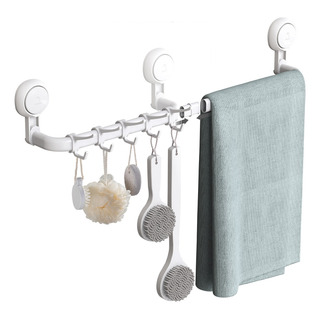Toallero Baño Pared Ajustable Con Ventosas Ganchos Toallero Baño Pared Ajustable Con Ventosas Ganchos