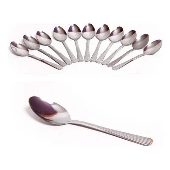Kit 24 Colheres De Sopa Aço Inox Detalhado Promoção