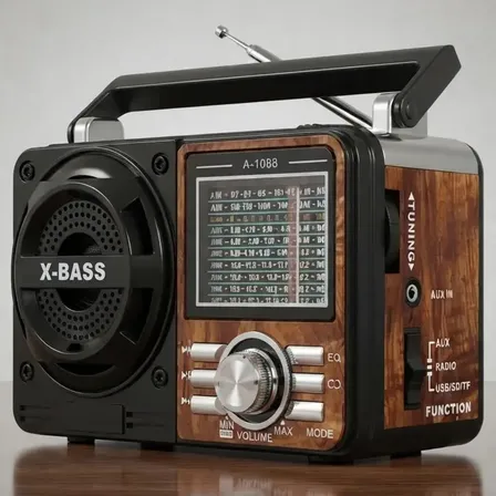 Rádio Am Fm Retrô Antigo Bluetooth Recarregável Bivolt Marrom