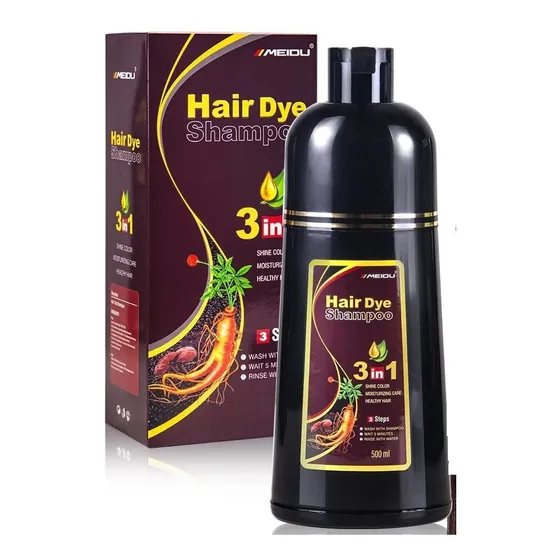 Shampoo Tinte Para Cabello Marrón Oscuro 100%cubrecana Meidu