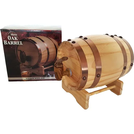 Barril Madera Dispensador De Whisky Y Licores Antifugas