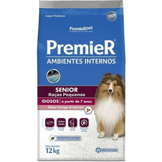 Alimento Premier Super Premium Ambientes Internos Para Cão Senior De Raza Pequena Sabor Frango Y Salmão De 12 Kg Alimento Premier Super Premium Ambientes Internos Para Cão Senior De Raza Pequena Sabor Frango Y Salmão De 12 Kg
