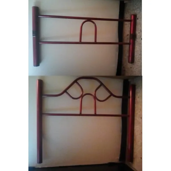 Cama Individual De Hierro Forjado Con Tabla Y Colchon.