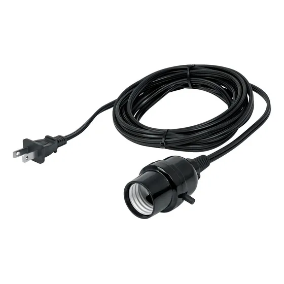 Portalampara Con Cable 4 M Voltech 47142 Color Negro