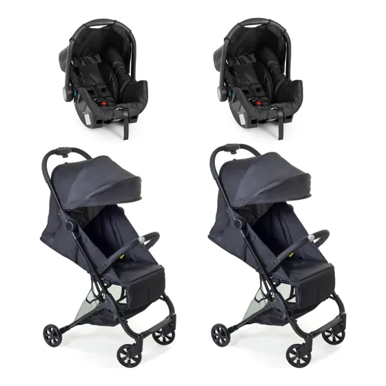 Carrinho Galzerano Duolee Gemeos + 2 Bebe Conforto Galzerano