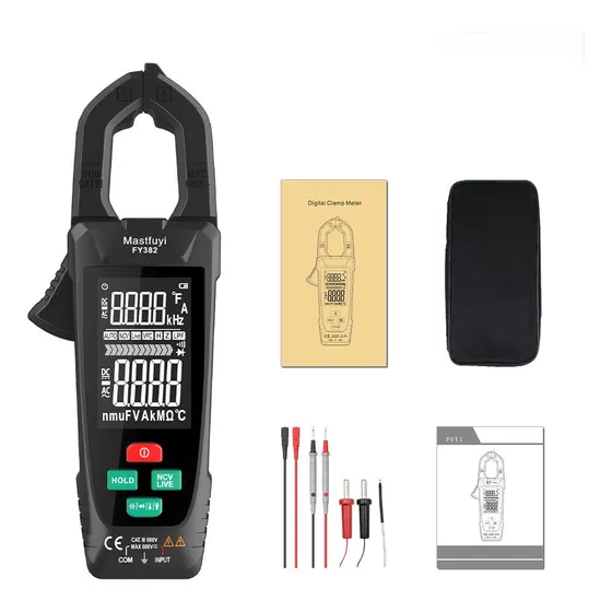 Pinza Amperimétrica Digital Mastfuyi Fy382, Negro