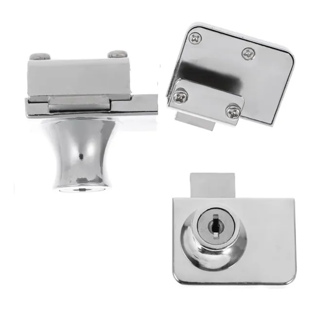 Cerradura Para Vitrina De Vidrio 6mm Y 8mm  Doble Puerta
