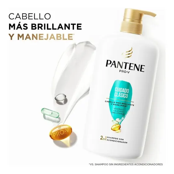 Shampoo Con Acondicionador Pantene Pro-v Cuidado Clásico 1 Litro