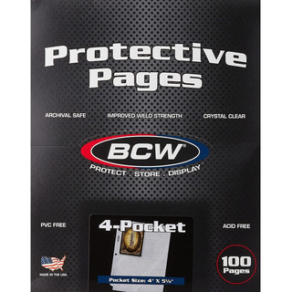 100 Micas Lujo Bcw 4 Billetes Estandar Para Carpeta 3 Aros ! 100 Micas Lujo Bcw 4 Billetes Estandar Para Carpeta 3 Aros !