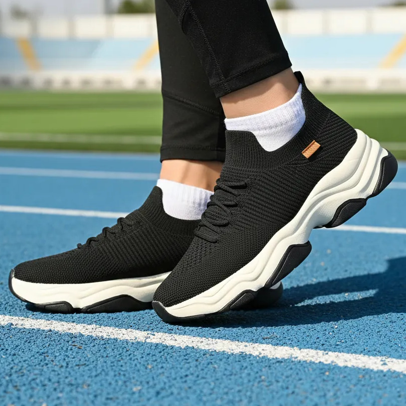 Tênis Feminino Runner Knit Anacapri Preto Liso 35 Tênis Feminino Runner Knit Anacapri Preto Liso 35