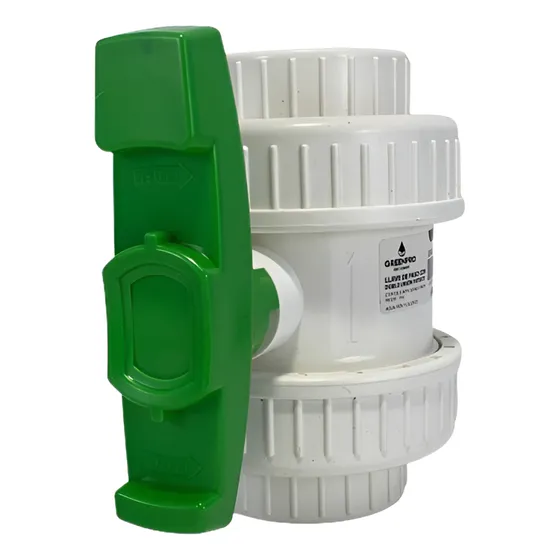 Llave De Paso Doble Unión Valvula Pvc De 1/2 Pulgada Rosca