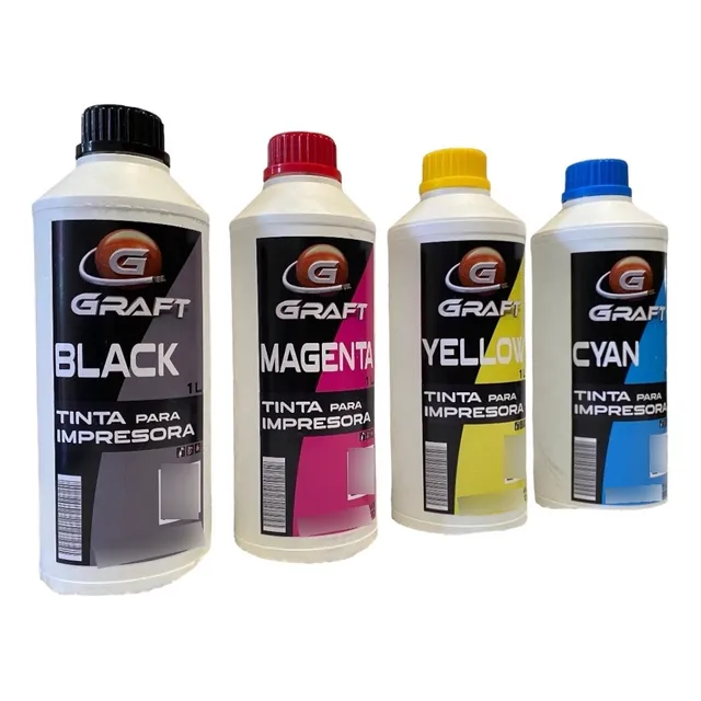 Kit De Tinta Tipo Dye Base Agua Negro-cian-magenta-amarillo