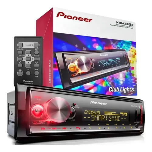 Som Automotivo C/ Controle Usb Bluetooth Pioneer Mvh X3000br