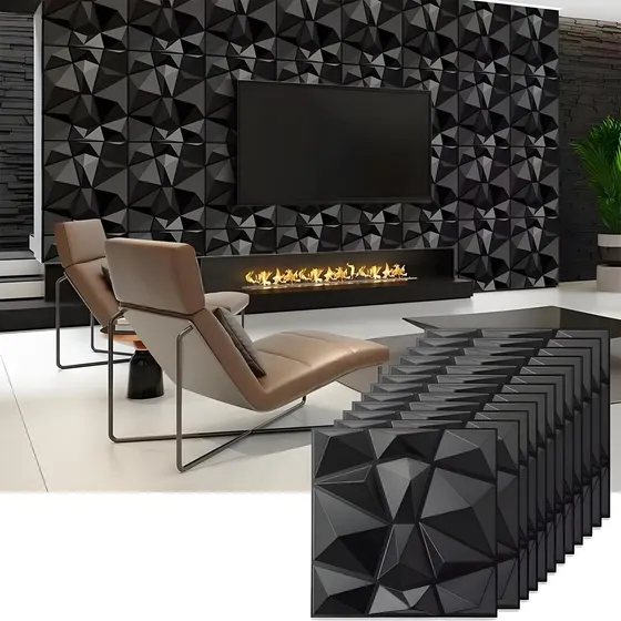 Paneles Decorativos 3D para Pared,Panel Decorativo 3D PVC,20 Piezas Panel Decorativo 3D Impermeable resistente al fuego para Decoración, Hogar, Oficina, Dormitorio, Vestíbulo,30x30cm