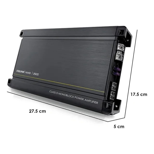 Amplificador para carro/camioneta Steelpro Nano Nano 2500 clase D con 2 canales y 2.5kW negro