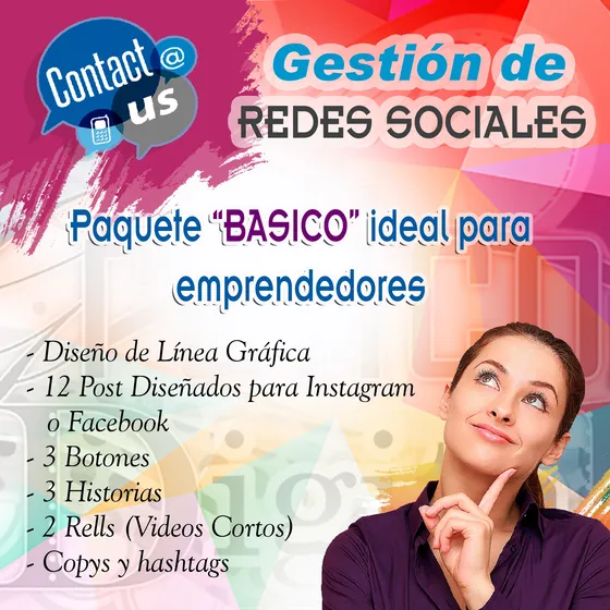 Paquete Inicial De Post Para Redes Sociales, Historias, Reel