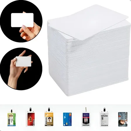 Cartão Pvc Branco P/ Crachás 0,76mm 500 Unidades CR80 Branco Vexna