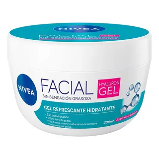 Nivea Gel Facial Refrescante Con Ácido Hialurónico, Absorción Rápida Y Efecto Mate, 200ml