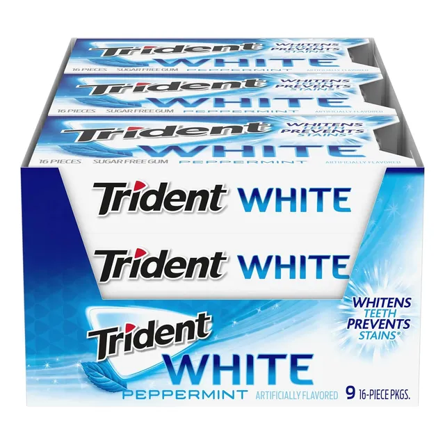Chicle Trident Blanco Menta Sin Azúcar 144 Piezas