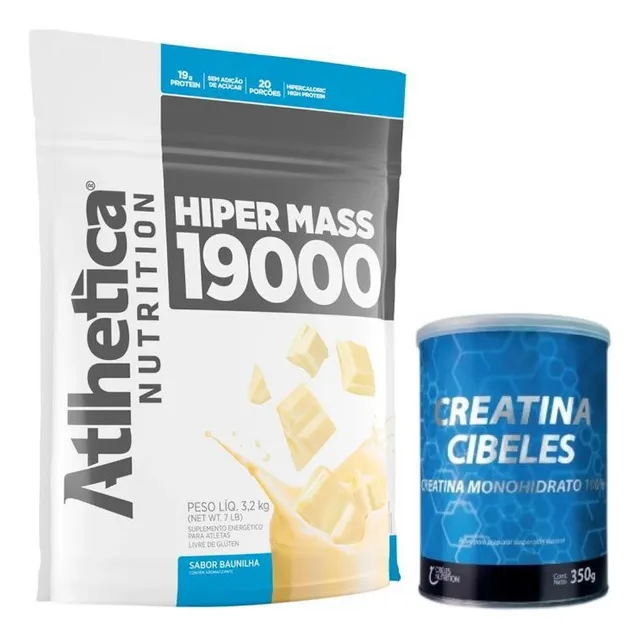 Atlhetica Hiper Mass 19000 3.2kg + Creatina Cibeles 350g