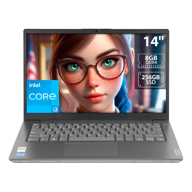 Laptop Lenovo V14 G3 Iap: Intel Core i3 1215U, RAM 8GB DDR4, SSD 256GB, Pantalla LED de 14", Windows 11 Home.