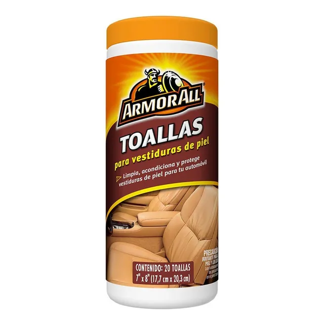 Toallitas Protectoras Limpia Acondiciona Armor All Para Piel Blanco