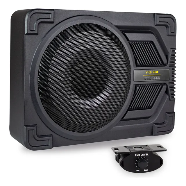 Subwoofer 10puLG Amplificado Steelpro Nano1000 1000w Color Negro