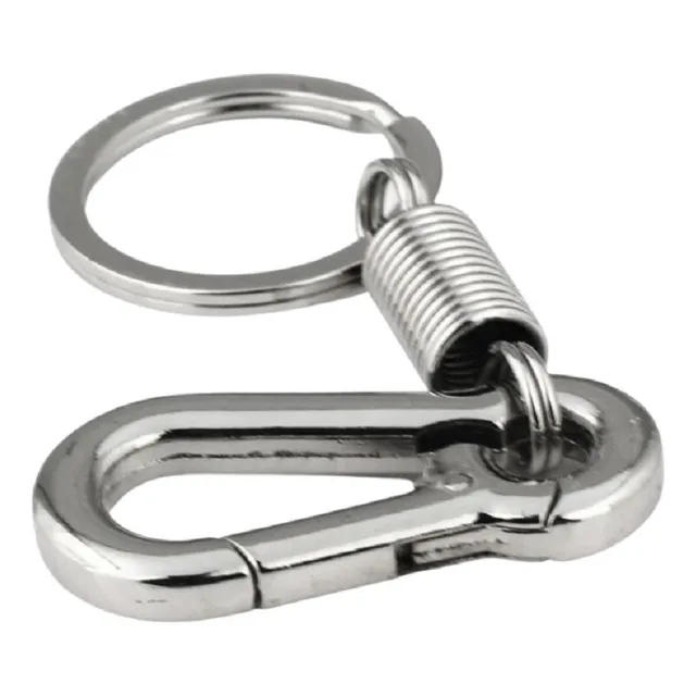 Gancho Llavero Mosquetón Con Resorte De Acero Inoxidable 6cm
