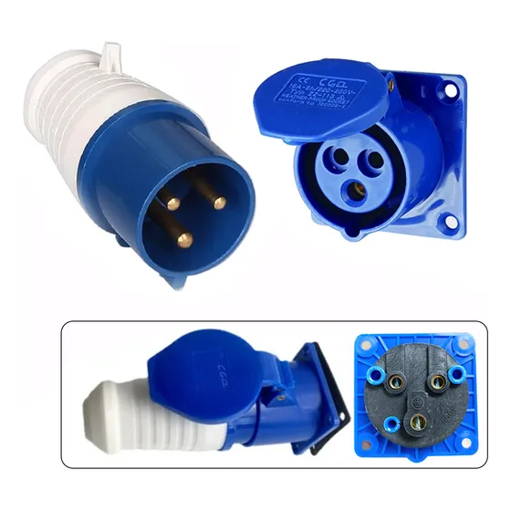 Kit Conector Industrial H/m De 32a 3 Pin Centro De Carga