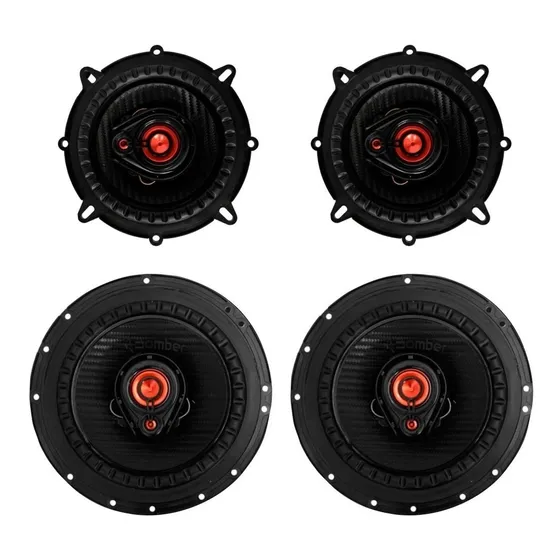 Kit 4 Alto Falante Bomber Bbr Gol G6 6  E 5  Pol 200w Rms