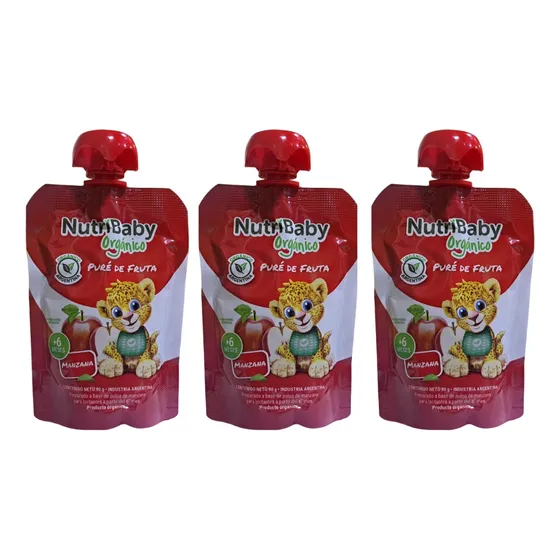 Pure De Manzanas Rojas Organico Para Bebes Nutribaby X3u