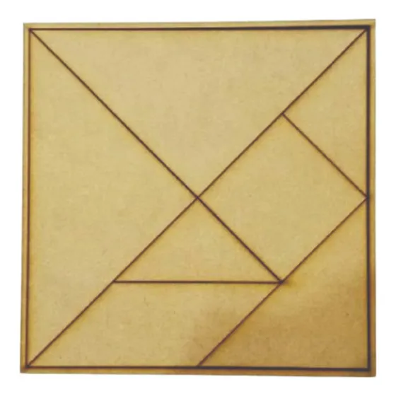 Tangram Juego Didáctico_pack X 30u - Mdf Con Base