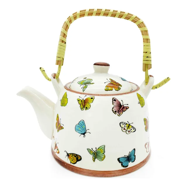 Tetera Porcelana China, 900c.c, Diseño Mariposas - 11835