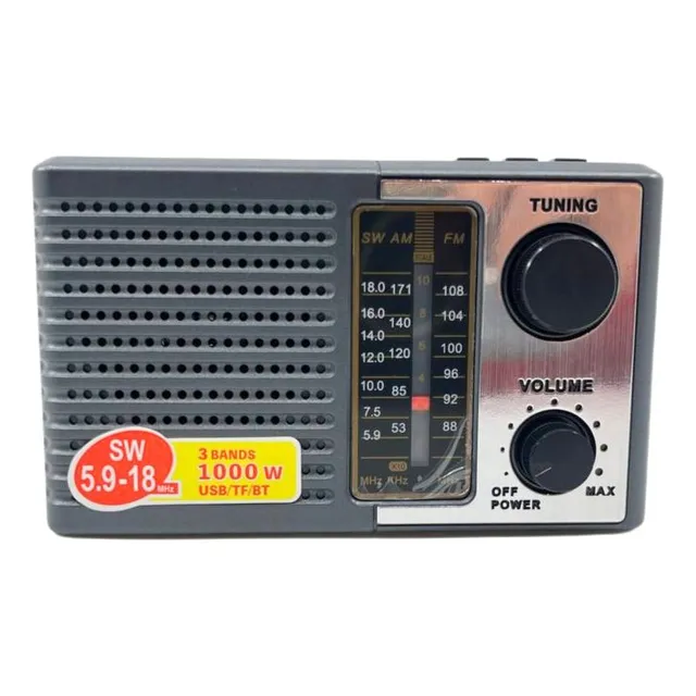 Radio Portátil Recargable Fm/am/sw Con Bluetooth Usb